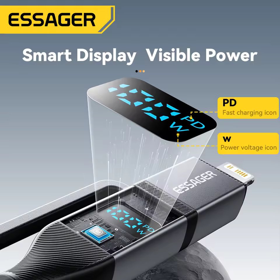 Essager Câble Tressé 4-en-1 100W PD avec Écran LCD 1m - Arsenal HANTKO