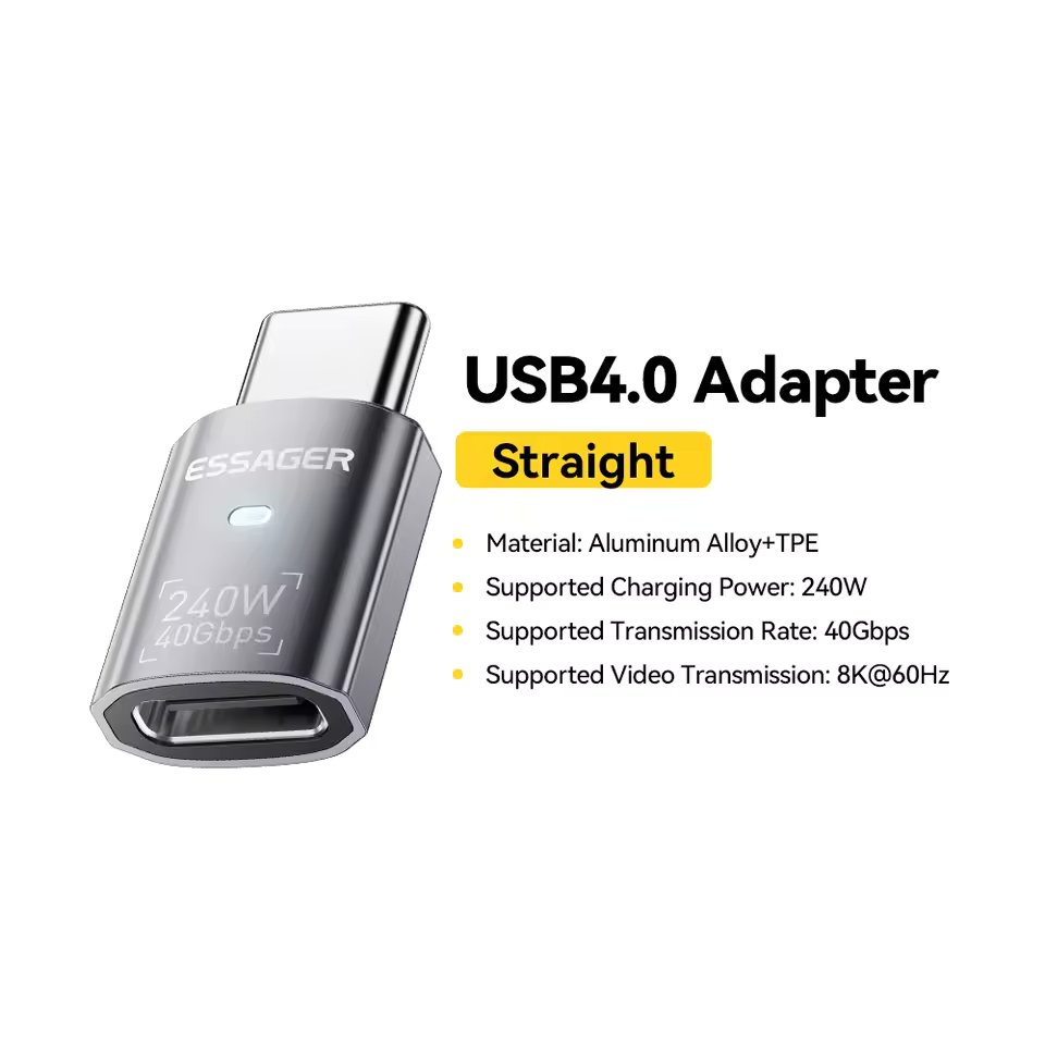 Essager Adaptateur USB-C 4.0 Coudé 90° 40Gbps 8K 240W - Arsenal HANTKO