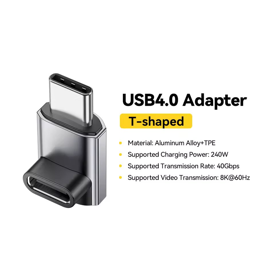 Essager Adaptateur USB-C 4.0 Coudé 90° 40Gbps 8K 240W - Arsenal HANTKO