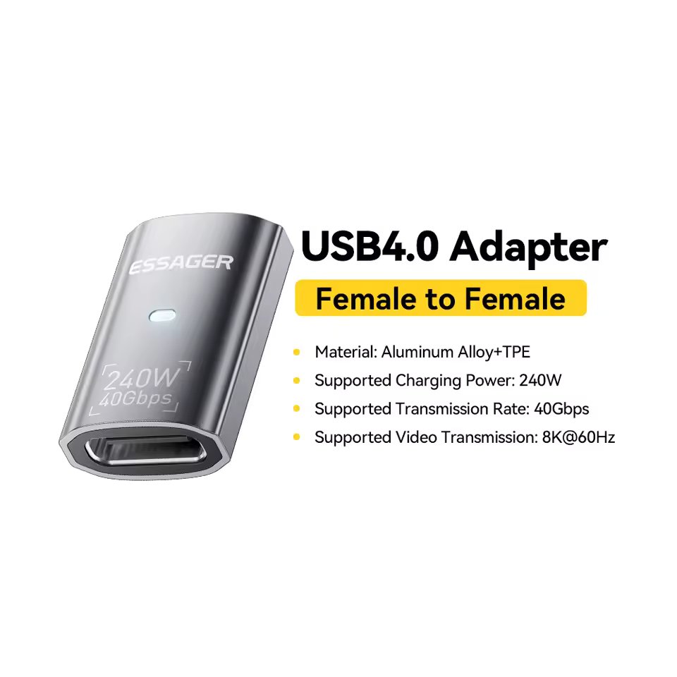 Essager Adaptateur USB-C 4.0 Coudé 90° 40Gbps 8K 240W - Arsenal HANTKO