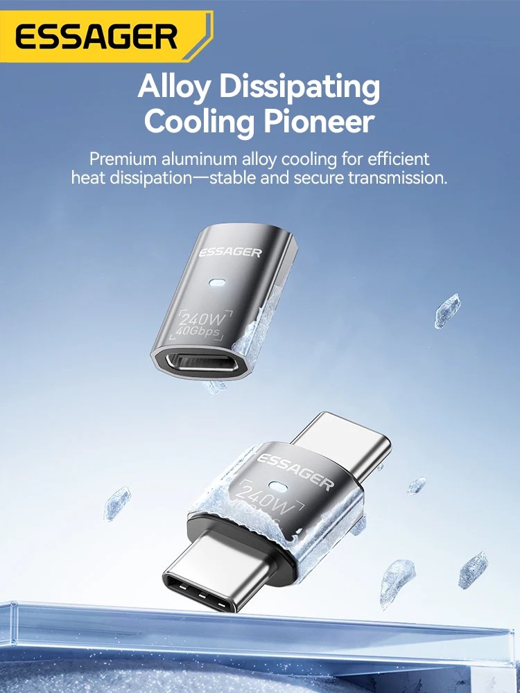 Essager Adaptateur USB-C 4.0 Coudé 90° 40Gbps 8K 240W - Arsenal HANTKO